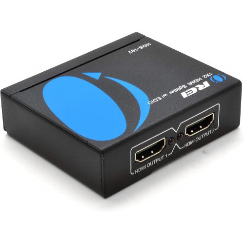  [아마존베스트]Orei 1 x 2 HDMI Splitter 4K @ 30Hz V1.4 Powered 1080P Certified Duplicate/Mirror Screen Monitor Supports 3D High Resolutions - 1 Source onto 2 Same Displays