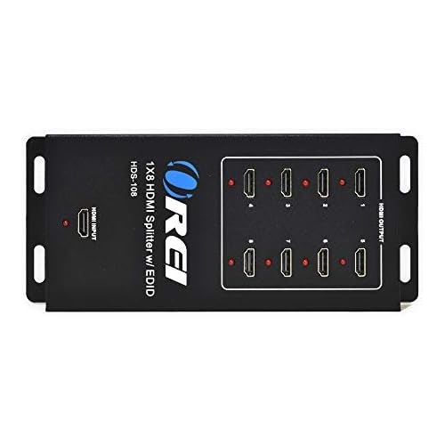  [아마존베스트]Orei OREI HD-108 1x8 8 Ports HDMI Powered Splitter for Full HD 1080P & 3D Support (One Input To Eight Outputs)