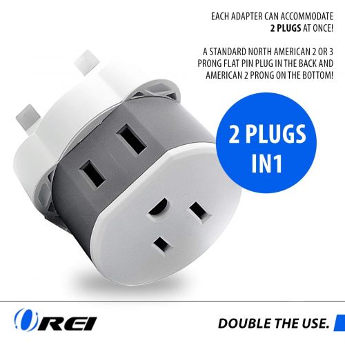  [아마존베스트]Orei Full European Travel Adapter Set by OREI - Dual Input American to Europe, Germany, England, Spain, Italy, Iceland, France, (Type G, E/F, Type C) - 3 Pack, Safe Grounded Use for Cel