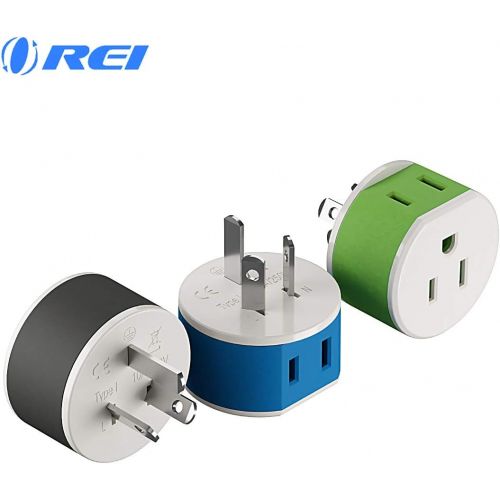  [아마존베스트]Orei Australia, New Zealand, China Power Plug Adapter by OREI with 2 USA Inputs - Travel 3 Pack - Type I (US-16) Safe Grounded Use with Cell Phones, Laptop, Camera Chargers, CPAP, and M