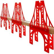 Wooden Train Bridges, 3 Suspension Bridge, Wooden Train Track Accessories, Wooden Train Track, Train Tracks Compatible with All Major Brands, Wooden Toys for Girls & Boys