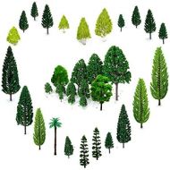 [아마존베스트]OrgMemory 29pcs Mixed Model Trees 1.5-6 inch(4 -16 cm), Ho Scale Trees, Diorama Supplies, Model Train Scenery, Fake Trees for Projects, Woodland Scenics with No Bases