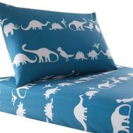Organic Lausonhouse 100% Cotton Dinosaur Print Sheet Set for Kids Bedding - Twin