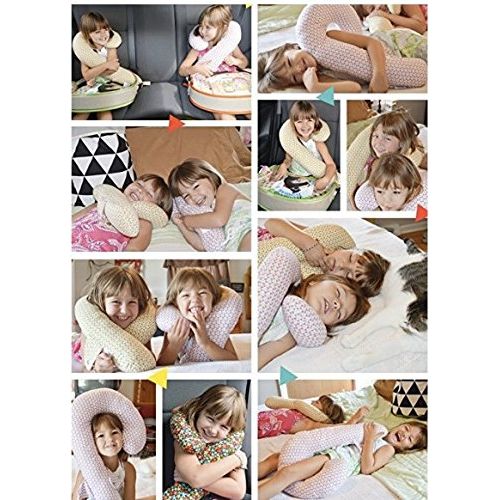  Organic Factory Genie Lite Car Seat Head Neck and Body Support Pillow for Kids - Color Grey Star