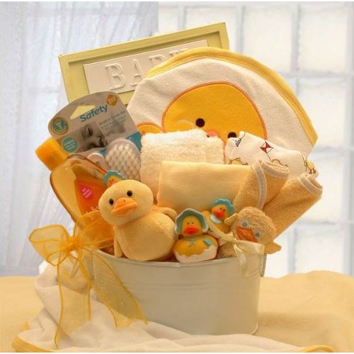  Organic Stores New Baby Bathtub Gift Basket -Neutral Baby Gift