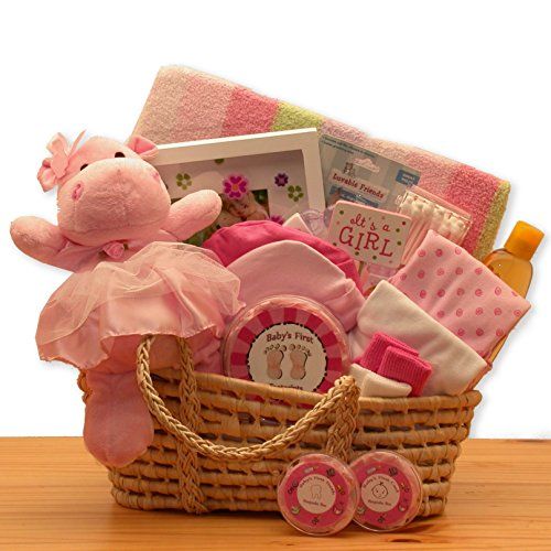  Organic Stores For a Precious New Baby Girl Gift Basket - Great Shower Gift Idea for Newborns