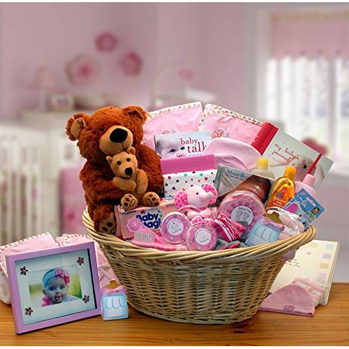  Organic Stores Baby Girl Gift: Welcome Home Precious Baby Basket -Pink