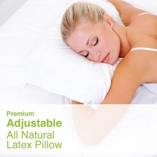  OrganicTextiles Adjustable Latex Pillow - Fits Right to Meet Needs in Firmness and Height. All Natural Organic (King)