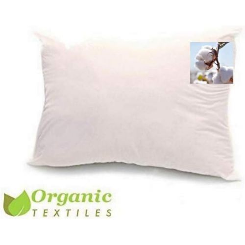  OrganicTextiles 100% All Organic Cotton Fiber Medium Filled Queen Size Pillow.