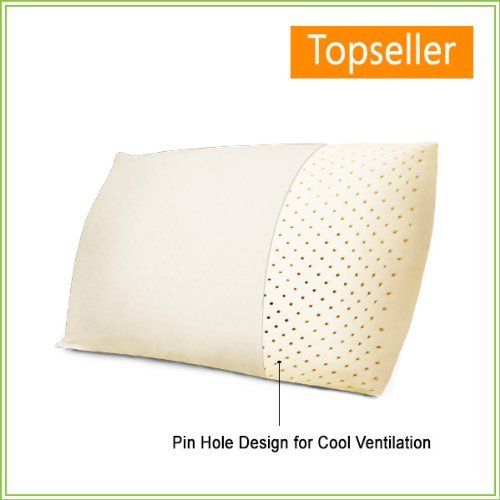  OrganicTextiles Premium All Natural Latex Low Profile Pillow. Low Height Latex Pillow for Sleeping Comfort (Firm)
