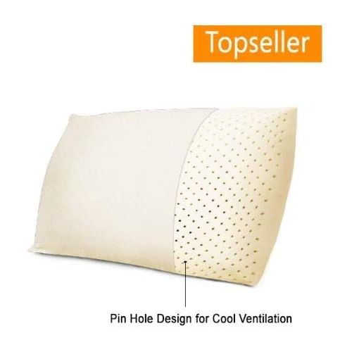  OrganicTextiles Premium All Natural Latex Low Profile Pillow. Low Height Latex Pillow for Sleeping Comfort (Firm)