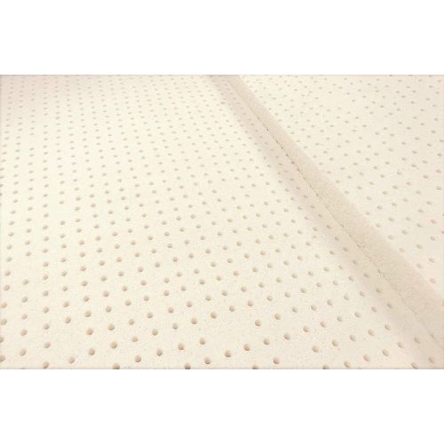  OrganicTextiles 100% Natural Latex Mattress Topper Cal King Size, Firm 2 Inch, Superior Pressure Relief, Hypoallergenic, Made in USA, with Strong Premium Organic Cotton Cover for D