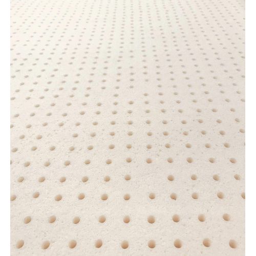  OrganicTextiles 100% Natural Latex Mattress Topper Cal King Size, Firm 2 Inch, Superior Pressure Relief, Hypoallergenic, Made in USA, with Strong Premium Organic Cotton Cover for D