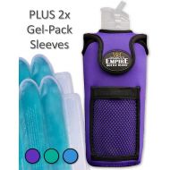 [아마존베스트]Organized Empire Insulated Water Bottle Holder with Shoulder Strap Sling + 2 Freezable & Microwave Gel-Pack Sleeves for hot/Cold Use as Breastmilk Cooler Bag, Portable Bottle Warme