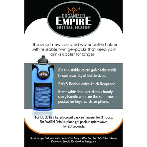  [아마존베스트]Organized Empire Insulated Water Bottle Holder with Shoulder Strap Sling + 2 Freezable &...