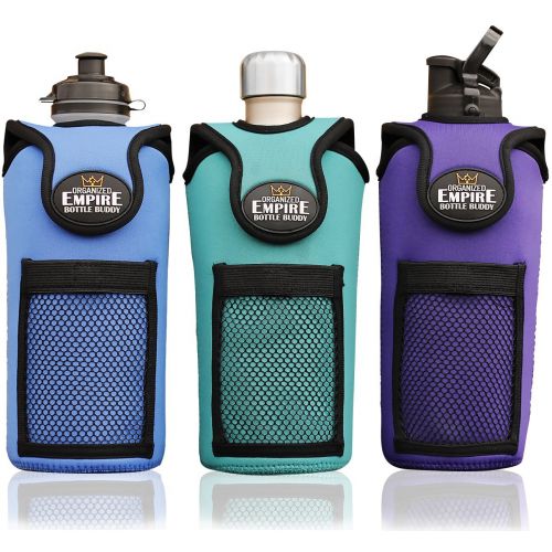  [아마존베스트]Organized Empire Insulated Water Bottle Holder with Shoulder Strap Sling + 2 Freezable &...