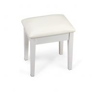 Organizedlife White Wooden Stool for Dressing Vanity Table