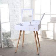Organizedlife White Mirror Vanity Dresser Table with Drawers