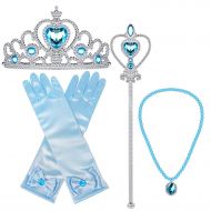 Orgrimmar Princess Dress Up Accessories Gloves Tiara Crown Wand Necklaces Presents for Kids Girls