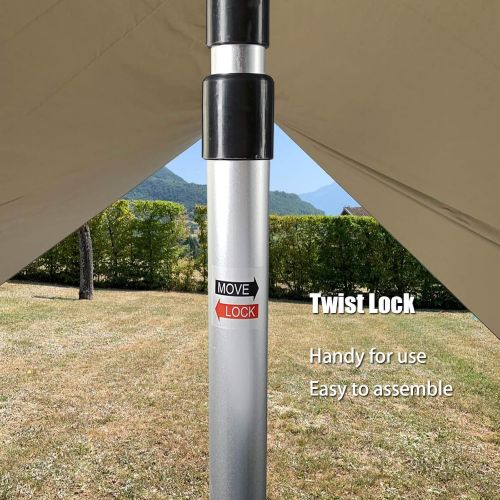  Orgrimmar Adjustable Tarp Poles Set of 2 Telescoping Aluminum Rods Portable Lightweight Replacement Tent Poles for Camping Awning Backpacking Hiking Hammock Rain Fly