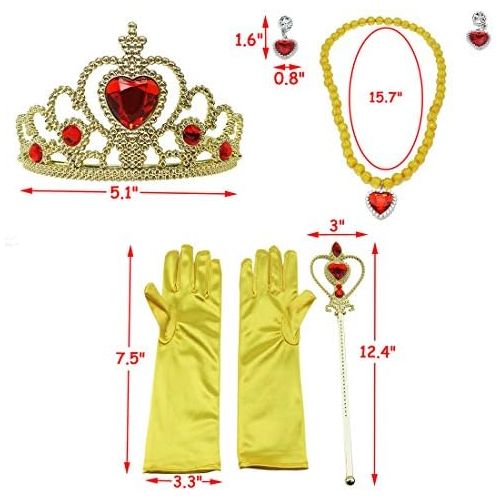  Orgrimmar Princess Dress Up Accessories Gloves Tiara Crown Wand Necklaces Presents for Kids Girls