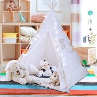 Orian Kids Indoor Teepee Play Tent With LED Star Lights and Dream Catcher - For Boys and Girls