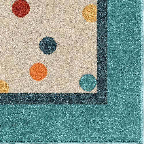  Orian Rugs Polka Teal IndoorOutdoor Area Rug