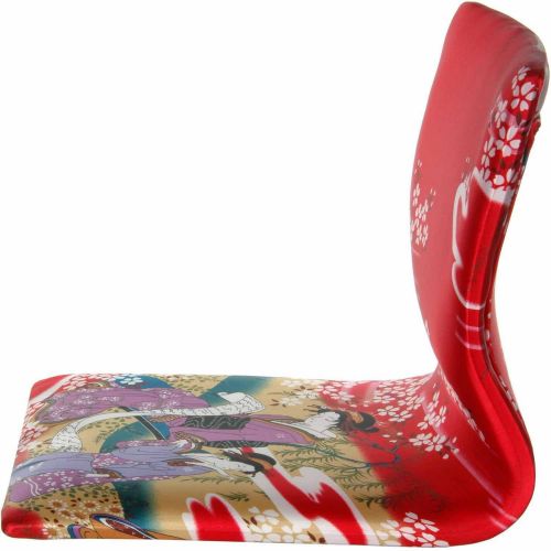  Oriental Furniture Tatami Meditation Backrest Chair, Red Geisha