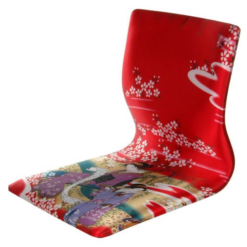  Oriental Furniture Tatami Meditation Backrest Chair, Red Geisha