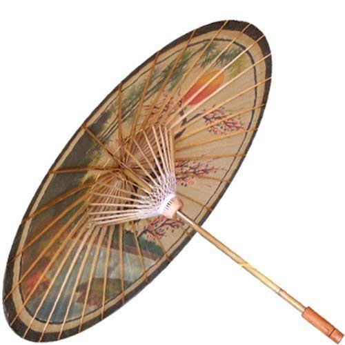  Oriental-Decor Asian Spring Hand Painted Umbrella