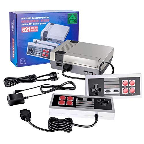  [아마존베스트]Feoinvc Classic Game Console Built-in 621 Game in TF Card, with 2 Joysticks, Video Game Console, Handheld Game Player Console for Family TV HDMI HD us35