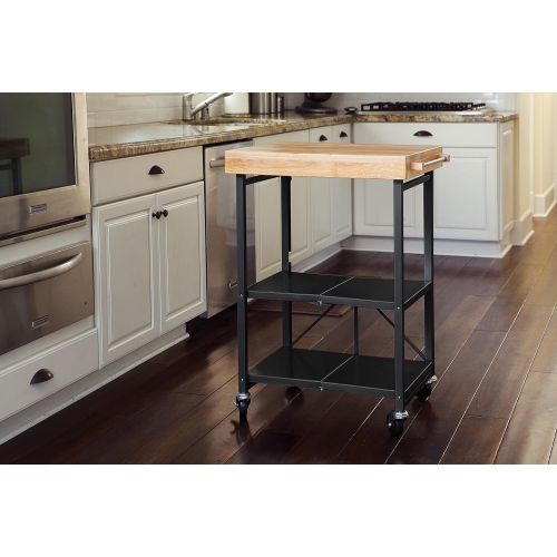  Origami Folding Kitchen Cart on Wheels for Chefs Outdoor Coffee Wine and Food, Microwave Cart, Kitchen Island on Wheels, Rolling Cart, Kitchen Appliance & Utility Cart Black with W