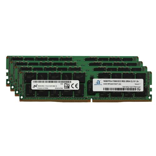  Micron Original 64GB (4x16GB) Server Memory Upgrade for HP Z640 Workstation with Single and Dual CPU DDR4 2133MHz PC4-17000 ECC Registered Chip 2Rx4 CL15 1.2V SDRAM Adamanta