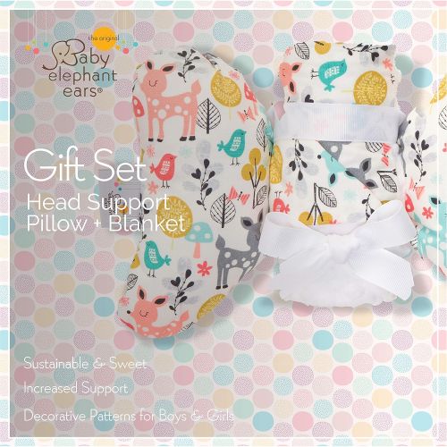  Original Baby Elephant Ears Baby Blanket and Pillow Set, for Newborn Babies to Toddlers, Gift Set for Baby Showers, Birthdays, or Holidays - Baby Elephant Ears (Retro Rockets)