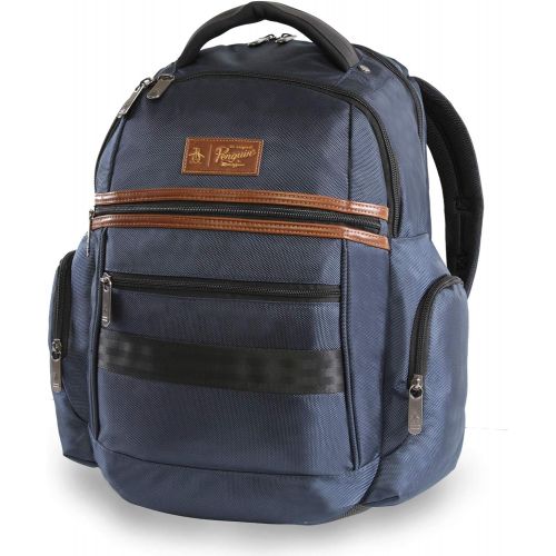  Original Penguin ORIGINAL PENGUIN Classics Backpack Fits Most 15-inch Laptop and Notebook, BlackGrey Crosshatch, One Size