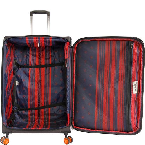  Original Penguin ORIGINAL PENGUIN Luggage Colfax 2 Piece Set Expandable Suitcase with Spinner Wheels, Black Crosshatch/Orange