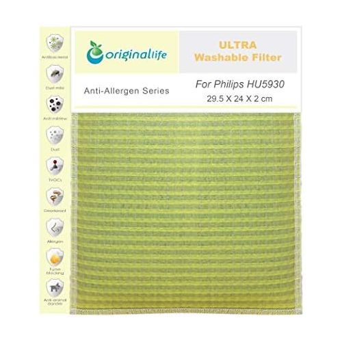  Originallife Ultra Air Purification Filter for Philips HU5930 ? Washable, Reusable, Odour and Allergy Control