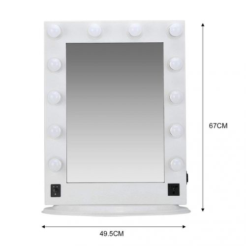  Orihat Lighted Vanity Mirror, Hollywood Style Makeup Tabletops Cosmetic Mirror Aluminum Alloy...