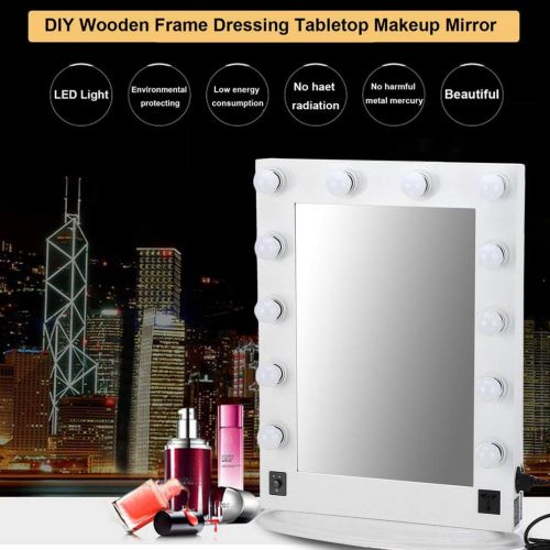  Orihat Lighted Vanity Mirror, Hollywood Style Makeup Tabletops Cosmetic Mirror Aluminum Alloy...