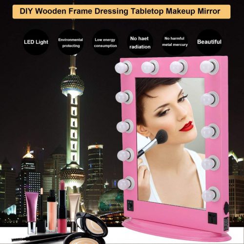  Orihat Lighted Vanity Mirror, Hollywood Style Makeup Tabletops Cosmetic Mirror Aluminum Alloy...