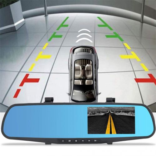  Orihat 4.3 Dual Lens Car DVR Mirror Camera Recorder, Full HD 720P Rearview Cameras Parking Rear View Video Camcorder