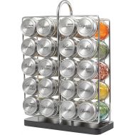 Orii 20 Jar Spice Rack Stainless Steel Filled with Spices - Standing Rack Shelf Holder & Countertop Spice Rack Tower Organizer for Kitchen Spices with Spice Refills for 5 Years