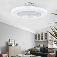 [아마존베스트]Orillon 22 Thin Modern Ceiling Fan with Light for Indoor Kitchen Bathroom Bedroom,Remote LED 3 Color Lighting Low Profile Flush Mount Quiet Electric Fan with 4 ABS Blades and Plast