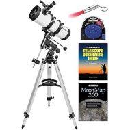 Orion Observer 114mm Equatorial Reflector Telescope Kit for Adult Astronomy Beginners - Includes Planisphere, Flashlight, MoonMap & Observer's Guide
