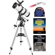 Orion Observer 114mm Equatorial Reflector Telescope Kit for Adult Astronomy Beginners - includes Planisphere, Flashlight, MoonMap & Observer's Guide