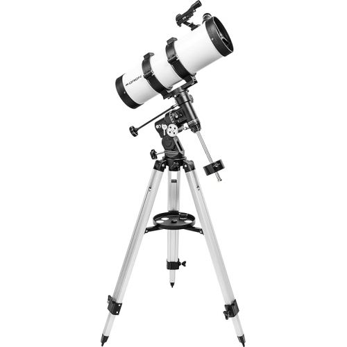  Orion Observer 114mm Equatorial Reflector Telescope Kit for Adult Astronomy Beginners - includes Planisphere, Flashlight, MoonMap & Observer's Guide