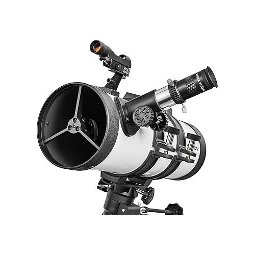  Orion Observer 114mm Equatorial Reflector Telescope Kit for Adult Astronomy Beginners - includes Planisphere, Flashlight, MoonMap & Observer's Guide