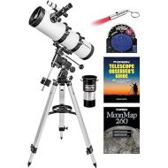 Orion Observer 134mm Equatorial Reflector Telescope Kit with Essential Accessories for Adults & Families - Moon Map, Barlow Lens, Planisphere & More