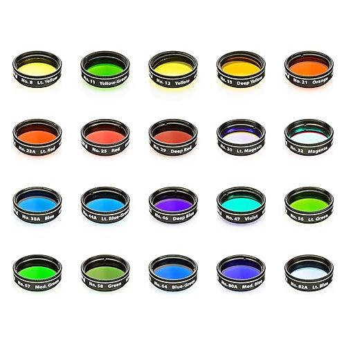  Orion 5453 Premium 1.25 Inch 20-Piece Color Planetary Filter Set (Multiple Colors)