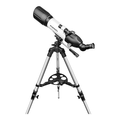  Orion StarBlast 90mm Altazimuth Travel Refractor Telescope Kit - Portable Beginner Telescope Kit with Tripod, Accessories, and Rugged Carry Case